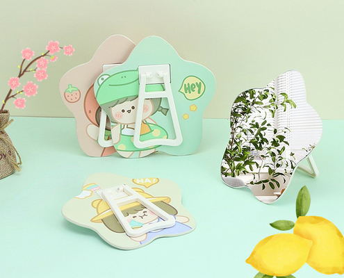 日常デザイン ポケット調整可能なミニ化粧台 カスタム丸い化粧鏡