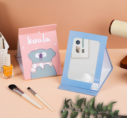 折りたたむバニティ メイクアップ 可愛い心臓形化粧品 メイクアップ 小さくて追加ロゴ Yes Mirror
