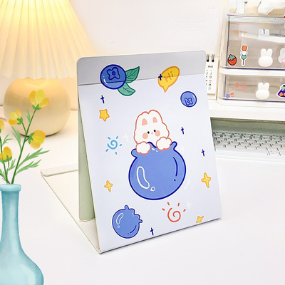 エクストラLOGO はい かわいい心臓形折りたたみ可装化粧鏡 旅行用・化粧品用