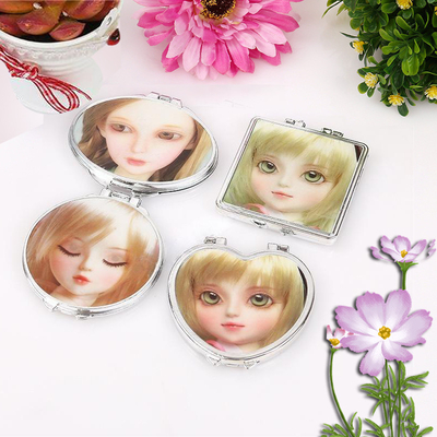 毎日 ファッション デザイン スタイル 小さな折りたたみ 心形 化粧品 折りたたみ 虚栄心鏡