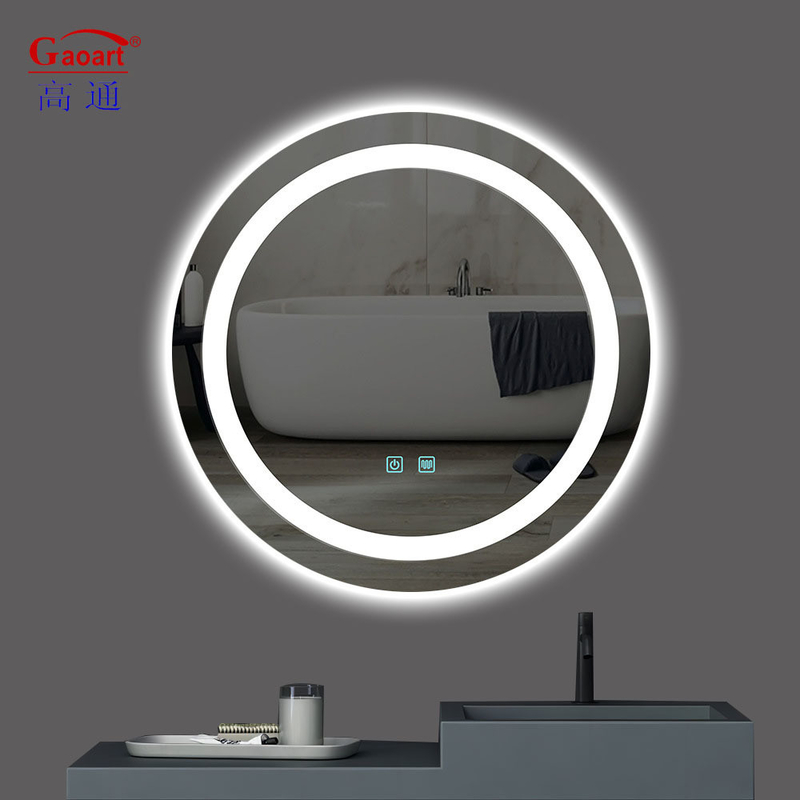 スマートタッチスクリーン LED ホテルのための風呂の鏡 カスタマイズされたサイズ ベヴェルド 装飾の鏡